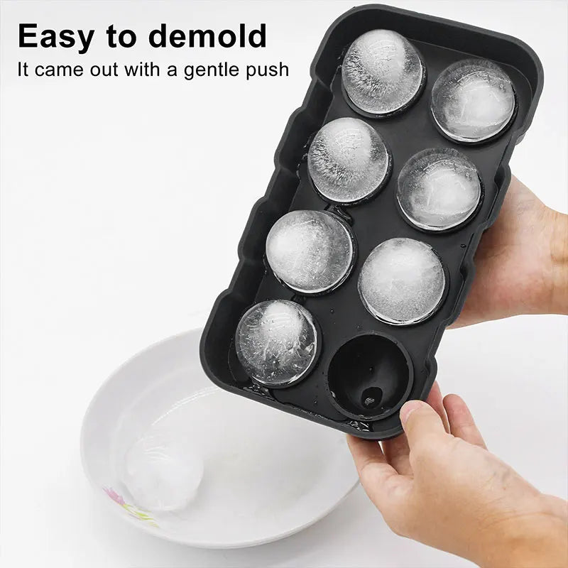 Large Sphere Ice Cube Molds 4/8 Grid  Leak-free  Easy Fill & Release Ice