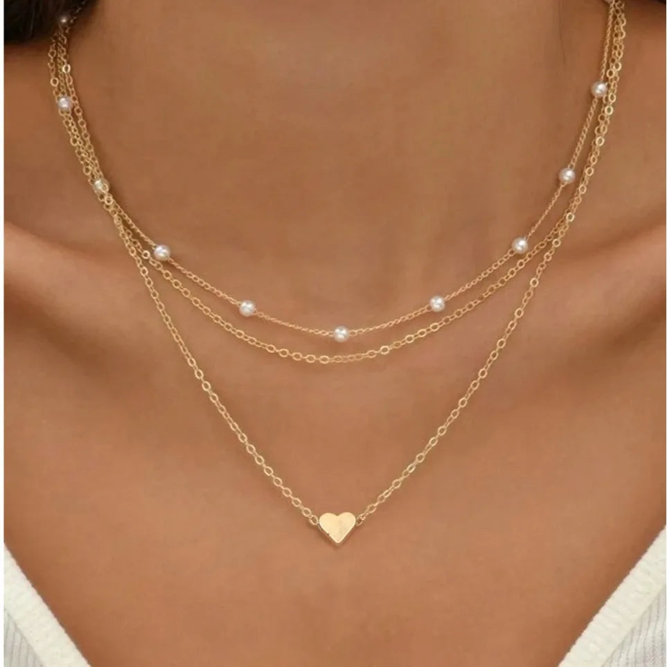 3pcs Women's Pearl Necklace Set