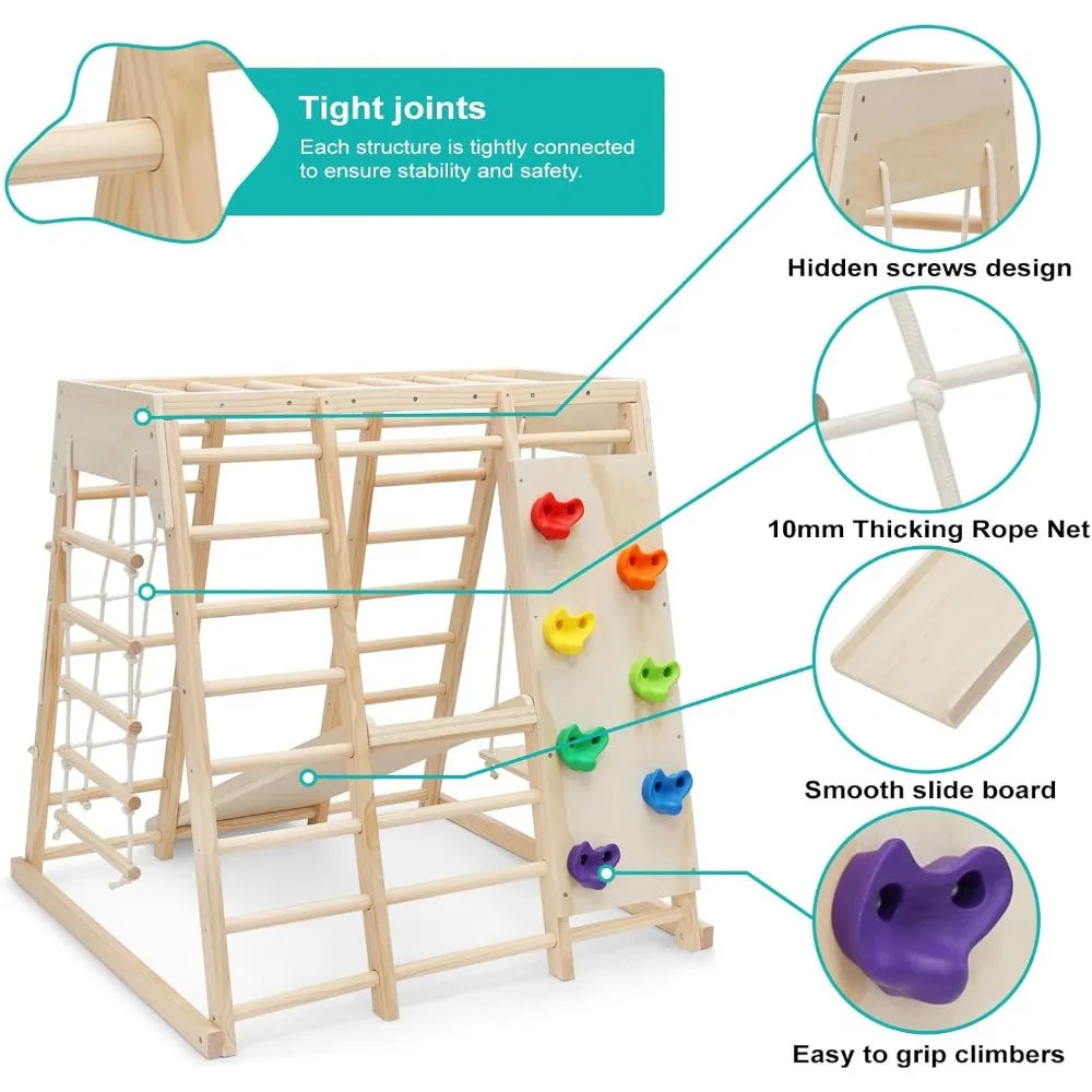 7 in 1 Pikler Indoor Playground Jungle Gym Playset,