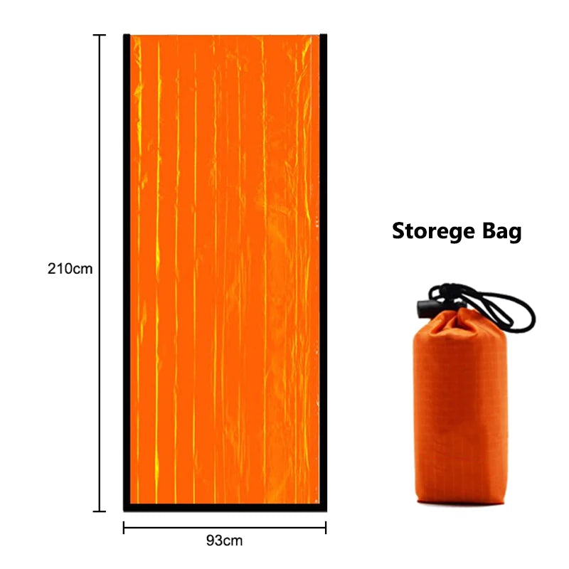 Portable Waterproof Emergency Survival Sleeping Bag First Aid Rescue Kit Mylar Blanket