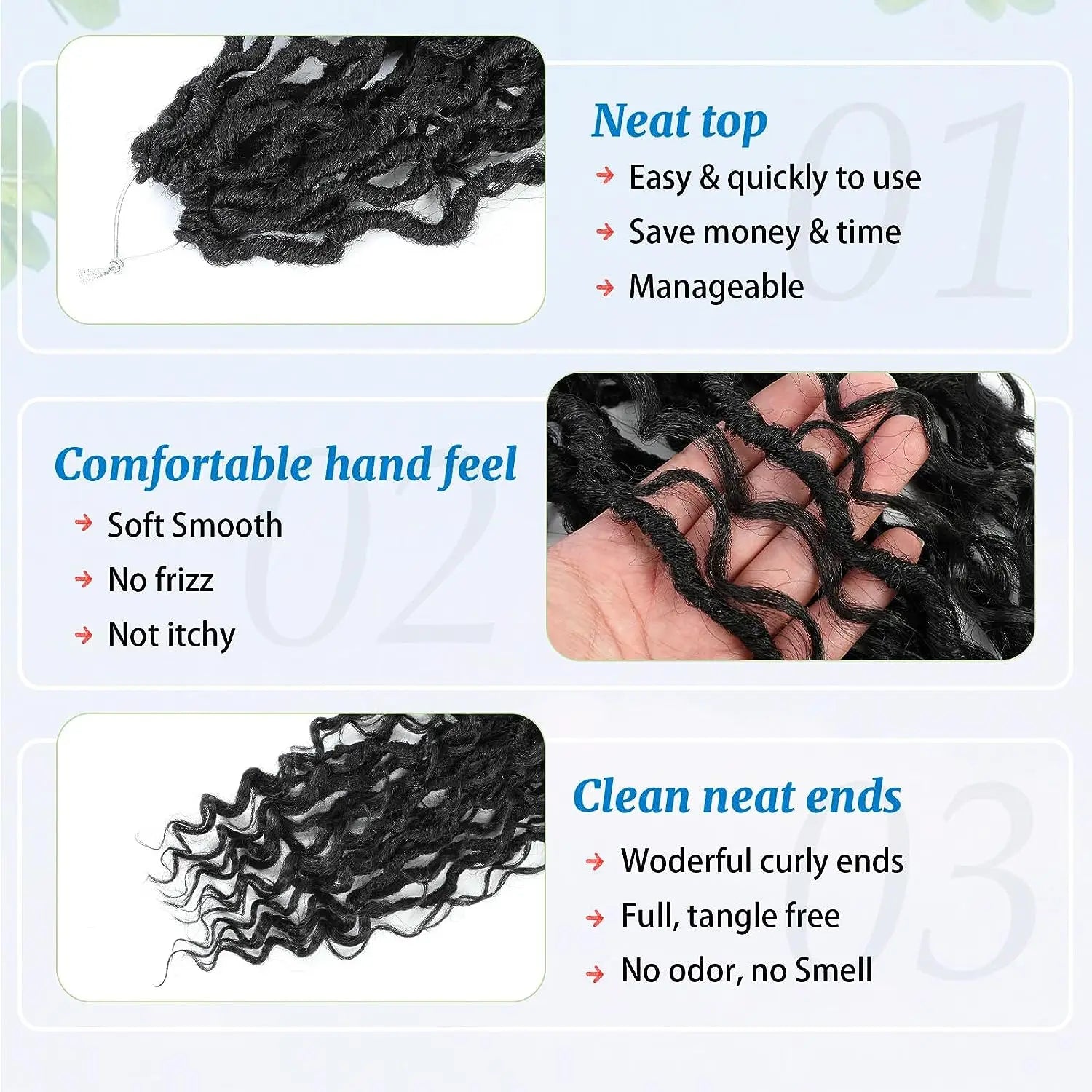 synthetic Crochet Hair 14 inch Pre Looped With Curly Ends