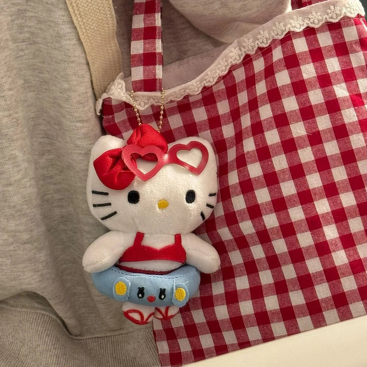 10cm Hello Kitty Keychain Plush Stuffed Soft Doll