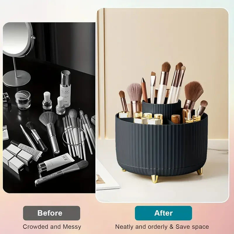 360° Rotating  Makeup Brushes Holder Organizer