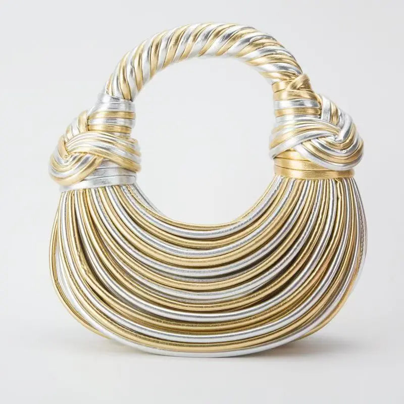 New Gold Luxury Bag Rope Knotted