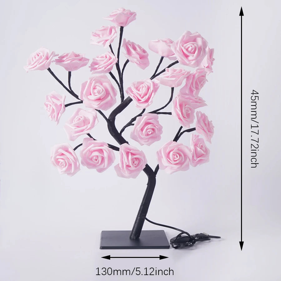 24 LED Rose Tree  USB Table Lamp ,Fairy Flower Night