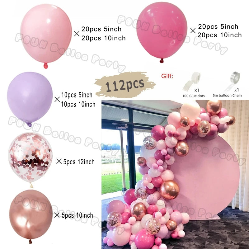 Pink Theme Star Balloons Garland Arch Kit