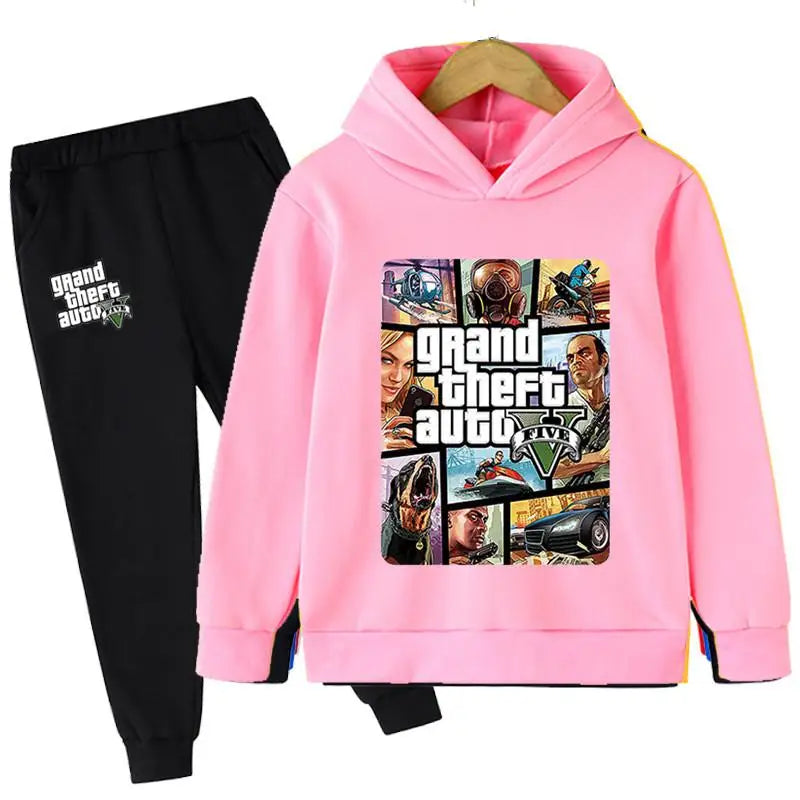 2pcs Hooded Sweatshirt+Jogging Pants 3-13 Years