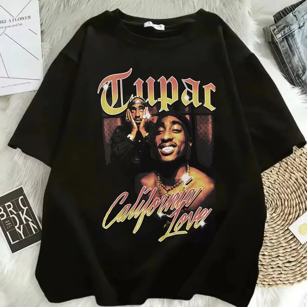 T-shirt Rapper Tupac Short Sleeved