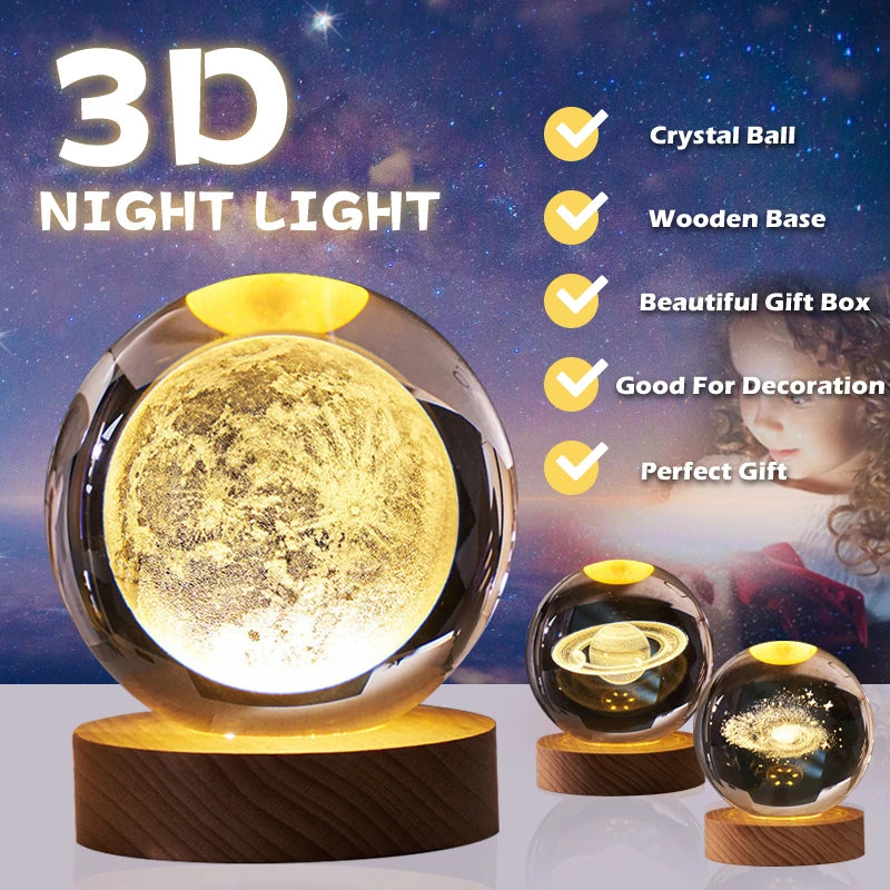 Crystal Ball Night Light LED Galaxy