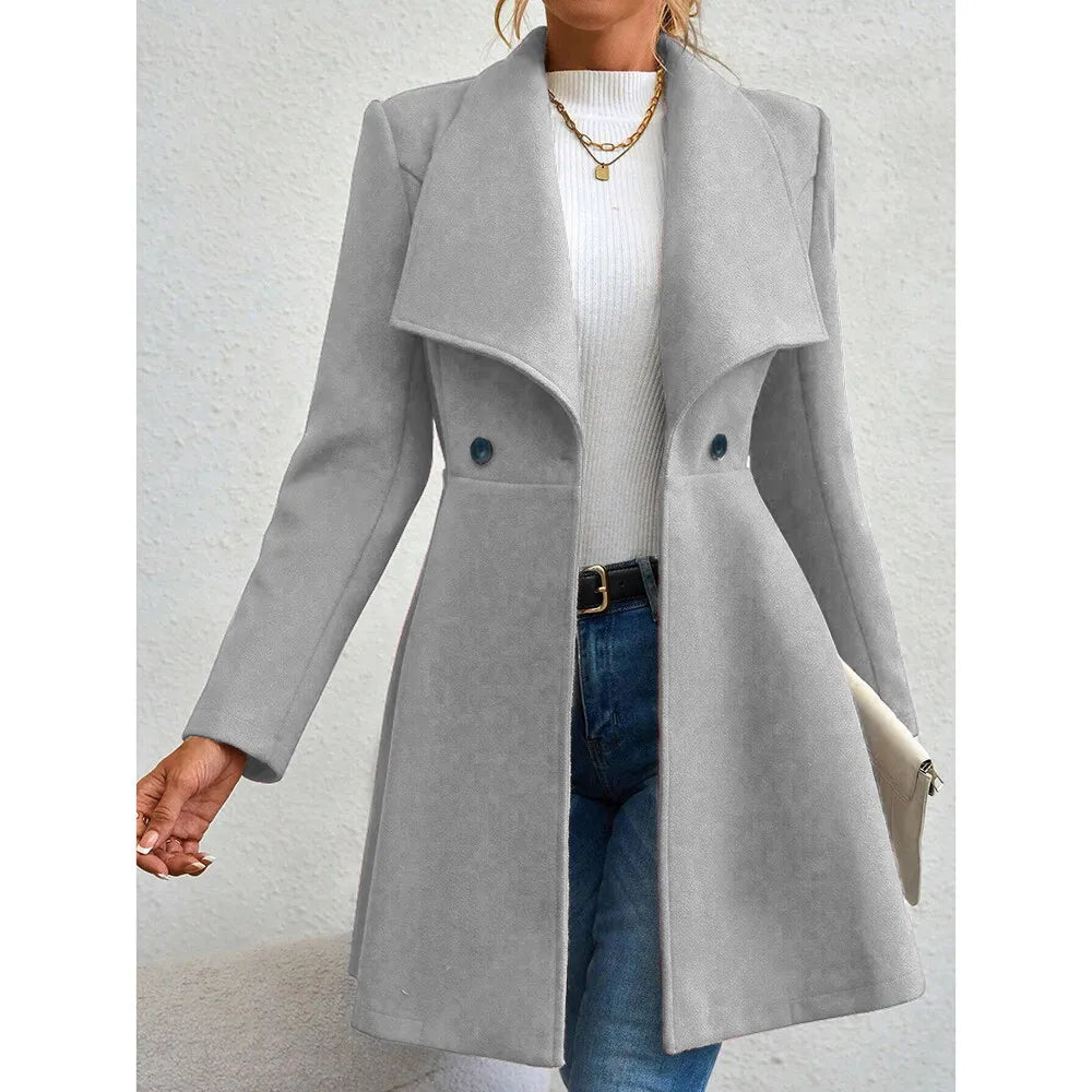 Long Sleeve  Button-Up Coat