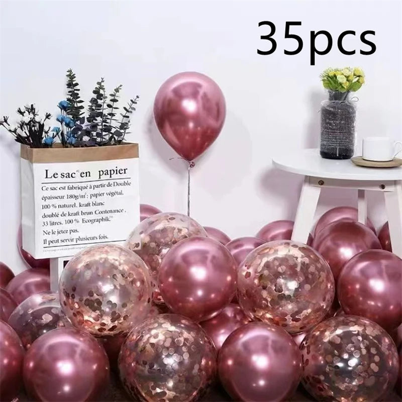 16pcs Black Metallic Balloons