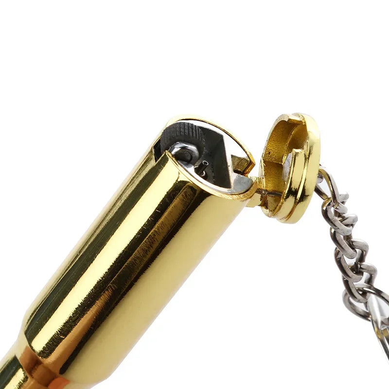 Bullet-shaped Refillable Butane Gas Lighter Keychain